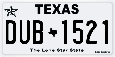 TX license plate DUB1521