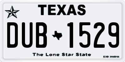 TX license plate DUB1529