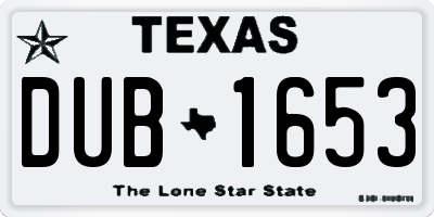 TX license plate DUB1653