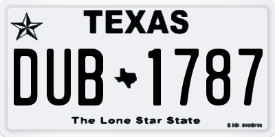 TX license plate DUB1787