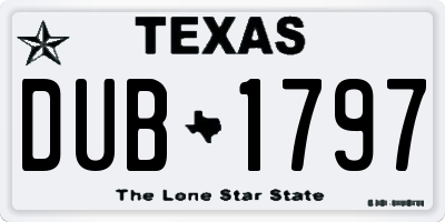 TX license plate DUB1797