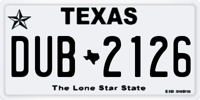 TX license plate DUB2126