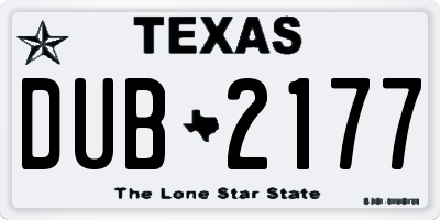 TX license plate DUB2177
