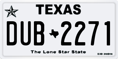 TX license plate DUB2271