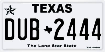 TX license plate DUB2444
