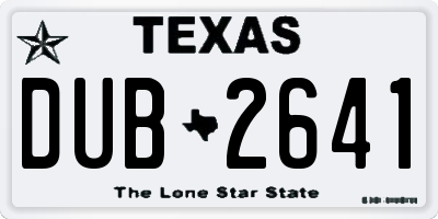 TX license plate DUB2641