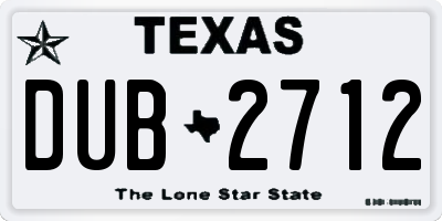 TX license plate DUB2712