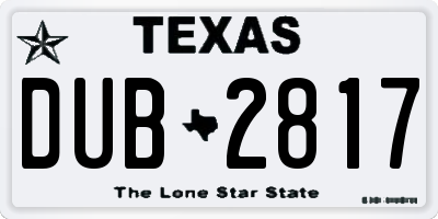 TX license plate DUB2817