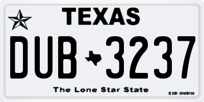 TX license plate DUB3237