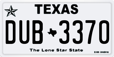 TX license plate DUB3370