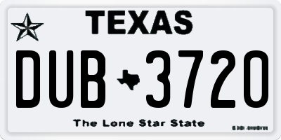 TX license plate DUB3720