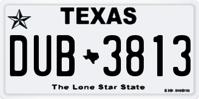 TX license plate DUB3813