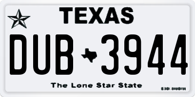 TX license plate DUB3944