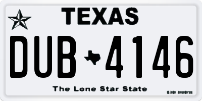 TX license plate DUB4146