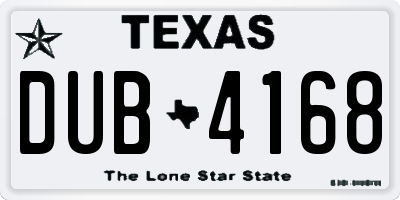 TX license plate DUB4168