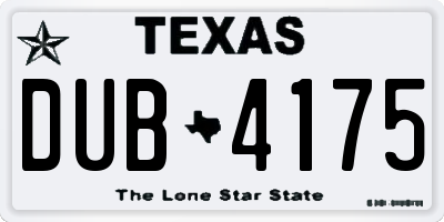 TX license plate DUB4175