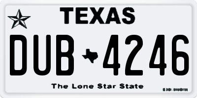 TX license plate DUB4246