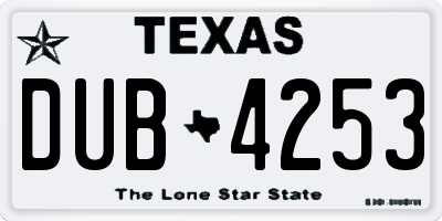 TX license plate DUB4253