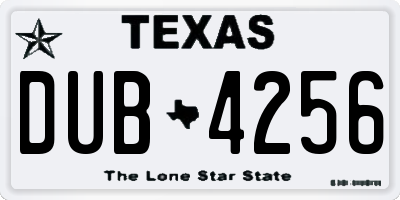 TX license plate DUB4256
