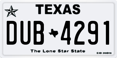 TX license plate DUB4291