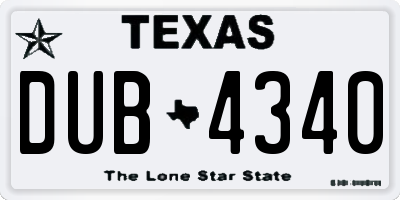 TX license plate DUB4340