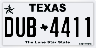 TX license plate DUB4411