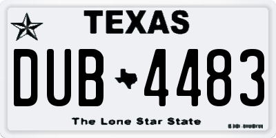 TX license plate DUB4483
