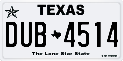 TX license plate DUB4514