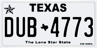 TX license plate DUB4773