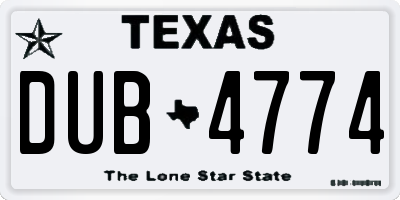 TX license plate DUB4774