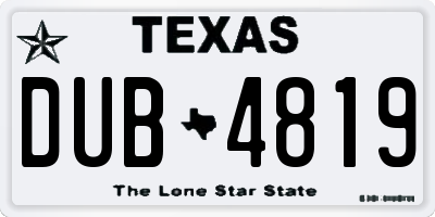 TX license plate DUB4819