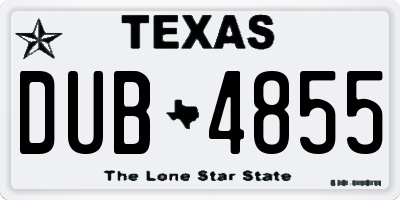 TX license plate DUB4855