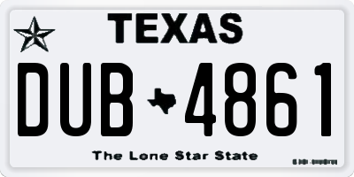 TX license plate DUB4861