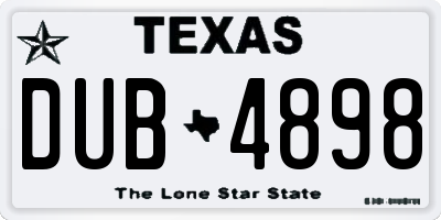 TX license plate DUB4898
