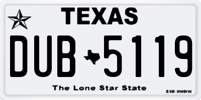 TX license plate DUB5119