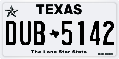 TX license plate DUB5142