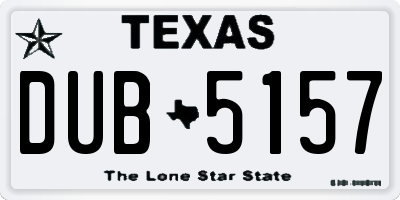 TX license plate DUB5157