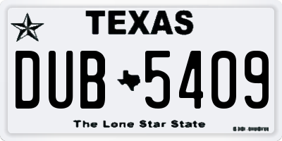 TX license plate DUB5409
