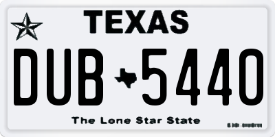 TX license plate DUB5440