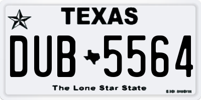 TX license plate DUB5564