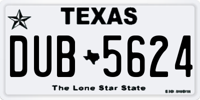 TX license plate DUB5624