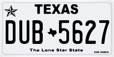 TX license plate DUB5627