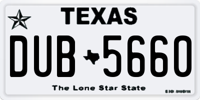 TX license plate DUB5660