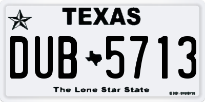 TX license plate DUB5713