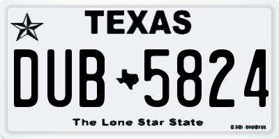 TX license plate DUB5824