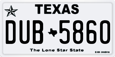 TX license plate DUB5860