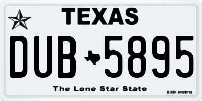 TX license plate DUB5895