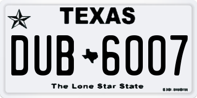 TX license plate DUB6007