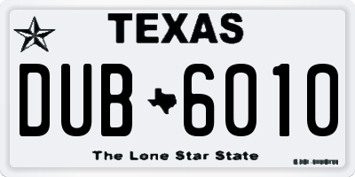 TX license plate DUB6010