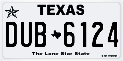 TX license plate DUB6124